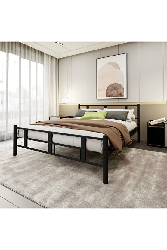 Lotus Çift Kişilik Metal Karyola A Kalite, Ses Çıkarmaz ,Ölçülü Model Karyola