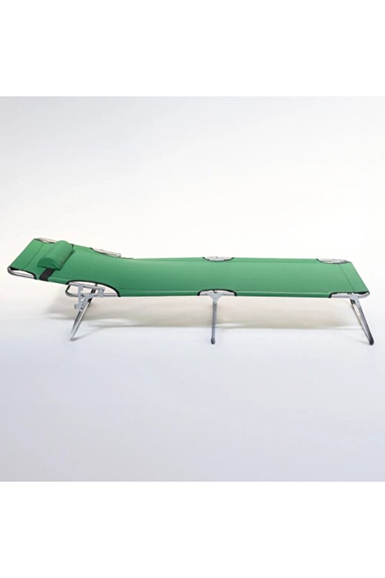 Kamp Yatağı Yastıklı Katlanır Şezlong Kampet Yeşil 1627