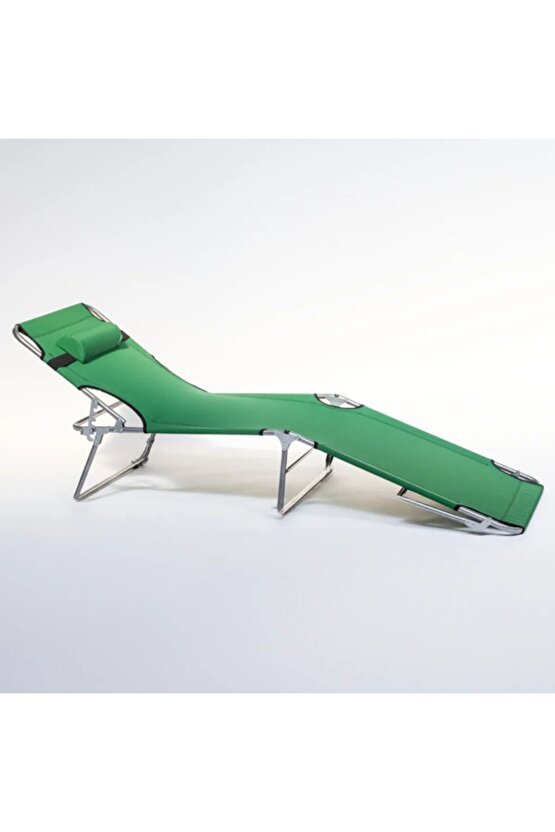 Kamp Yatağı Yastıklı Katlanır Şezlong Kampet Yeşil 1627