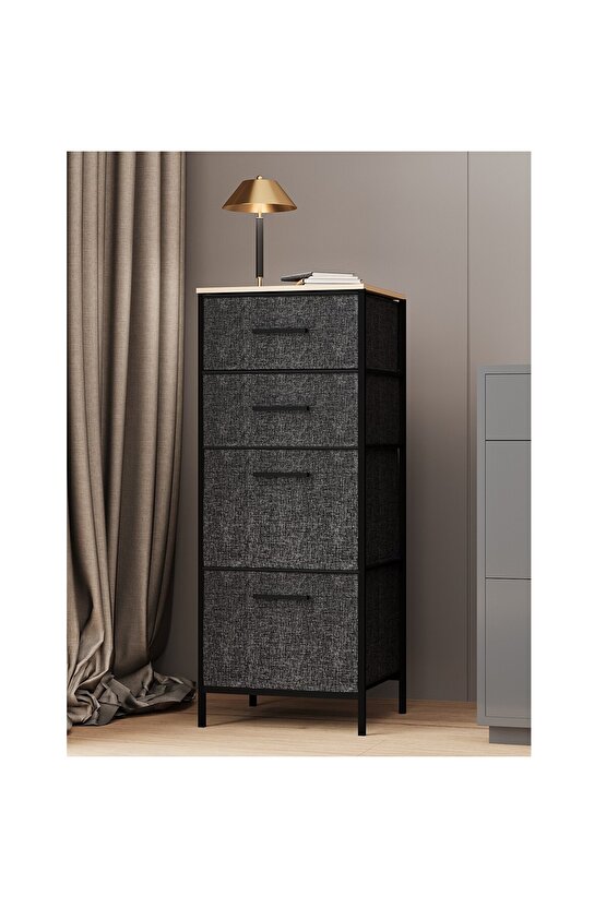 Çok Amaçlı Dolap 4 Çekmeceli Komodin Sehpa