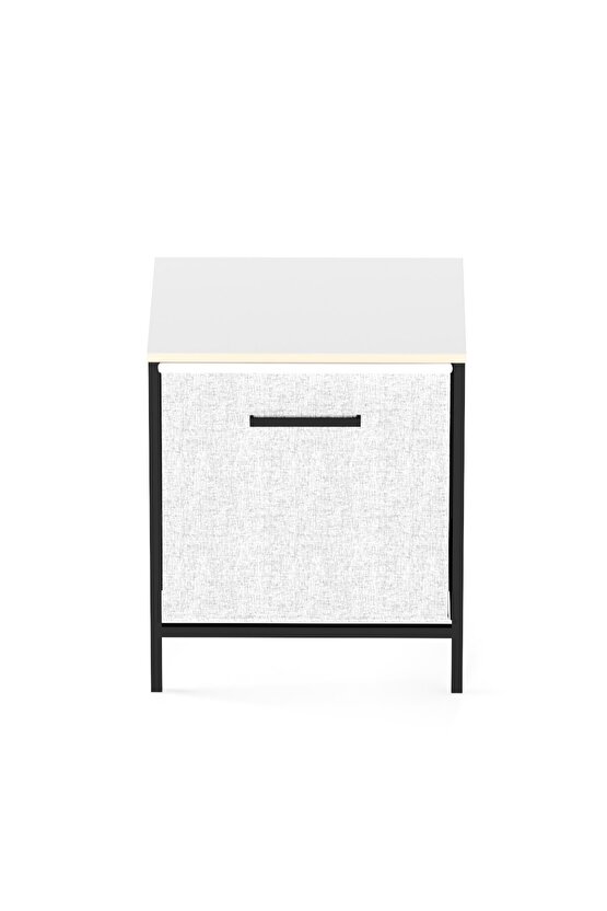 Çocuk Dolap 1 Çekmeceli Komodin Sehpa Gri 1597