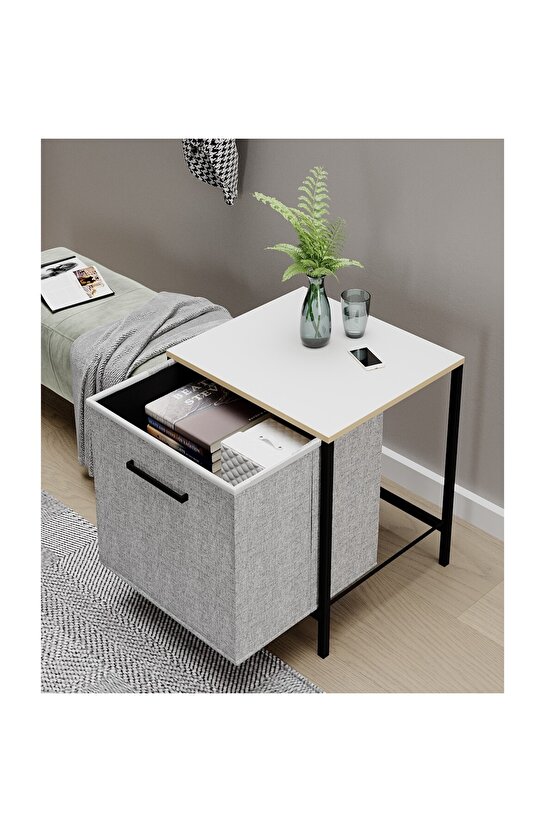 Çok Amaçlı Dolap 1 Çekmeceli Komodin Sehpa