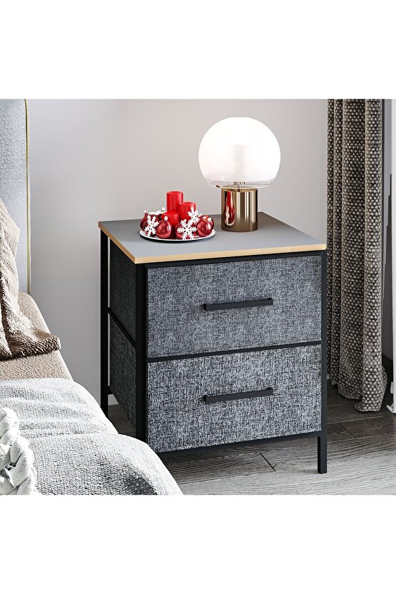 2 Çekmeceli Çok Amaçlı Dolap Komodin Sehpa