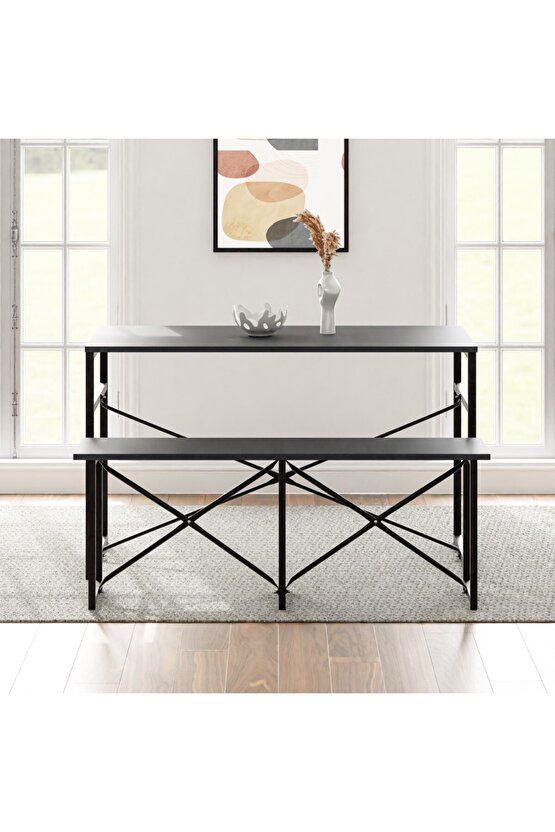 Masa Takımı Bench Bank Masa Seti 120x60  Masa Mutfak Masası Yemek Masası