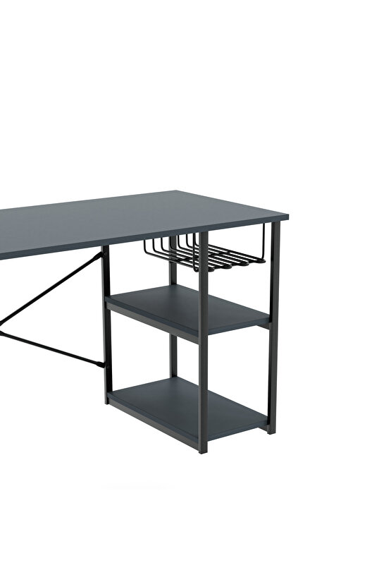 Çalışma Masası Telli Raflı Ofis Laptop Bilgisayar Masası