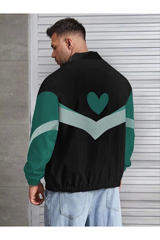 MDB Unisex Uzun Kollu Paraşüt Kumaş Rüzgarlik iyah