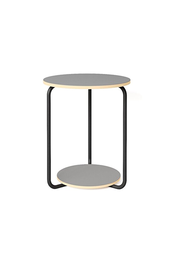 Yuvarlak Dekoratif Zigon Sehpa Orta Sehpa Füme 1541