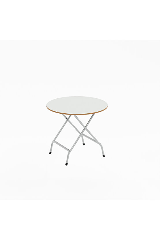 Mutfak Masa Yemek  Katlanır Bahçe Masası  Yuvarlak Beyaz 1455