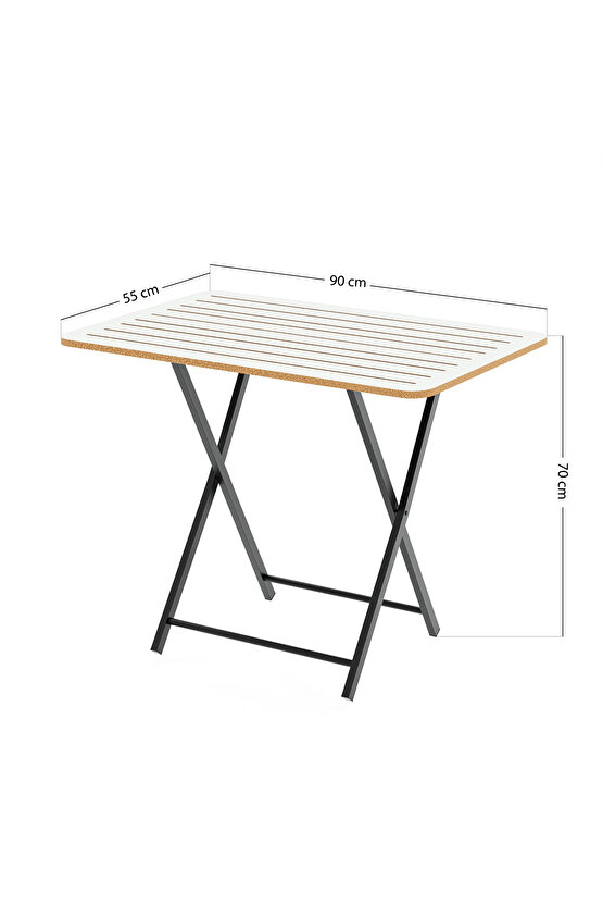 4 Kişilik Minderli Bistro Takım Bahçe Masa Sandalye Beyaz 1431