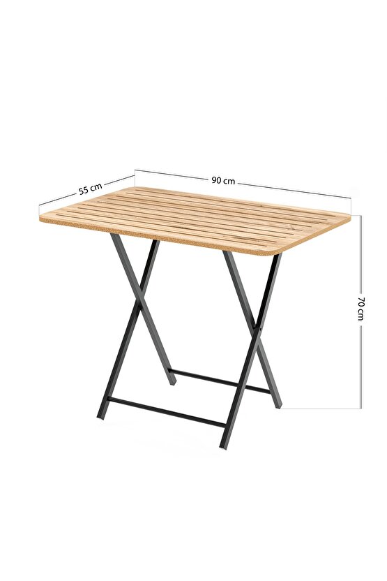 Katlanır 4 Kişilik Bahçe Masası Bistro Masa 55x90 Çam 1424