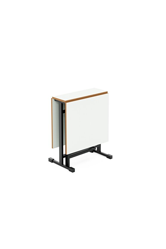 Katlanır 4 Kişilik Masa Mutfak Masası Takımı Masa Beyaz 1413