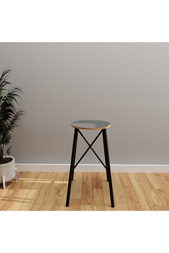 Bar Masası Bar Taburesi Mutfak Oval 2 Kişilik Yemek Masası Füme 1246