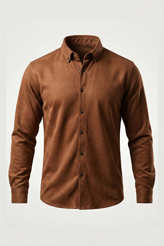Erkek Uzun Kollu Süet Gömlek