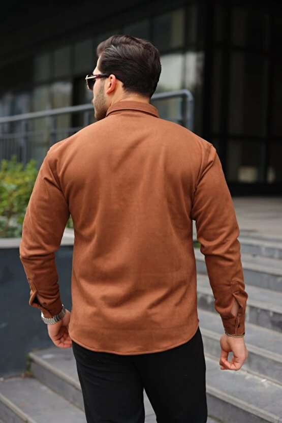 Erkek Uzun Kollu Süet Gömlek