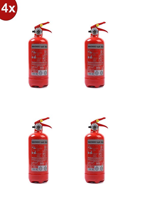 Yangın Tüpü Söndürücü 1kg 4 Lü 4 Yıl Garantili 2023 Üretim 2027 Tekrar Dolum