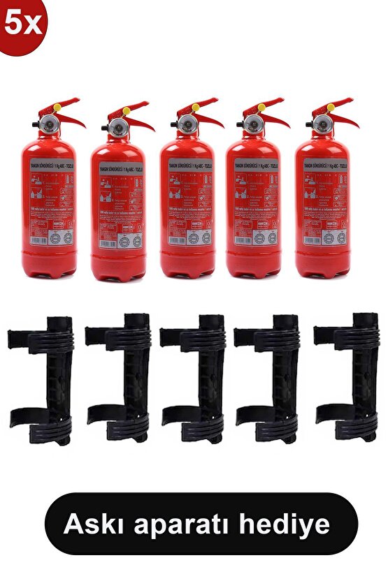Yangın Tüpü Söndürücü Askısı Plastik 5 Adet , 1 Kg 5 Adet Araç Tüpü