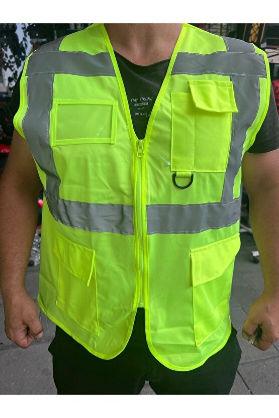 Reflektörlü Yelek Motosiklet Motorcu Yeleği Fosforlu