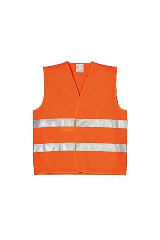 İşçi Tipi Reflektörlü Turuncu Ikaz Yeleği 5 Adet