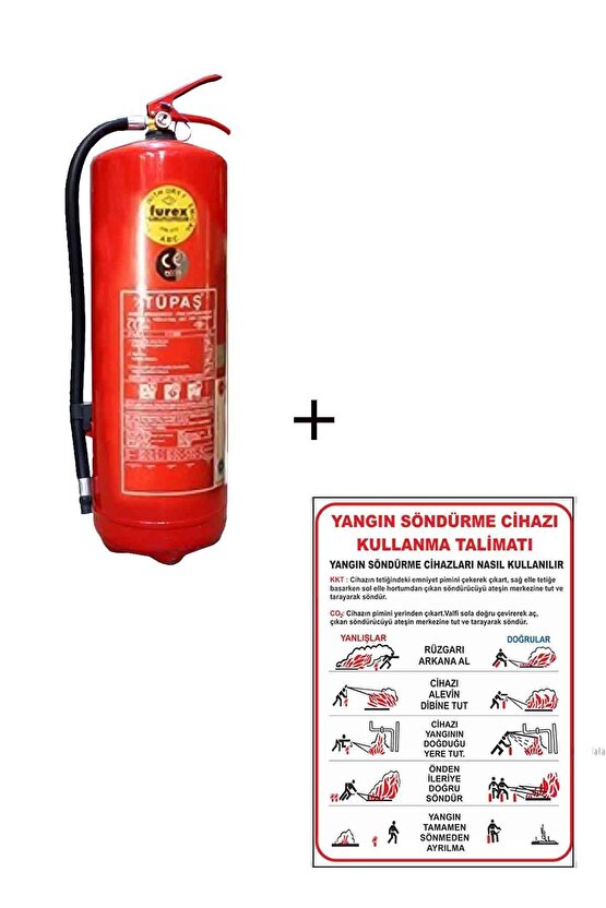 6kg Yangın Tüpü Veyangın Tüpü Kullanım Talimatı 2li Set