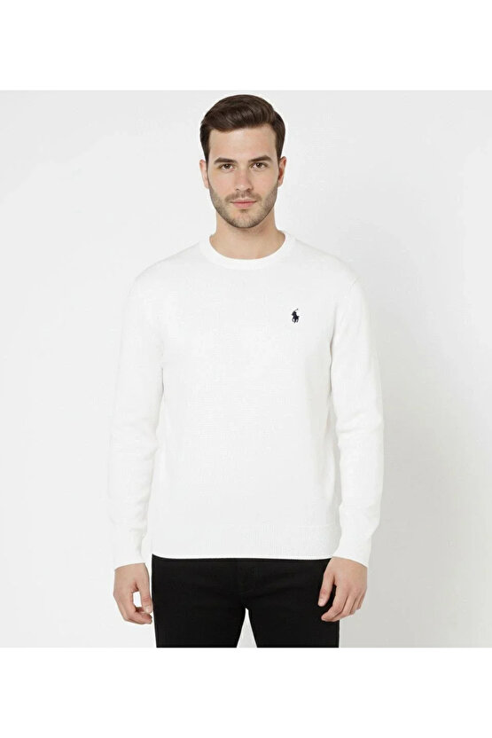 Erkek Bisiklet Yaka Nakış işlemeli Triko Kazak yumuşak dokulu Pamuklu ince Dokuma, uzun kollu Rahat