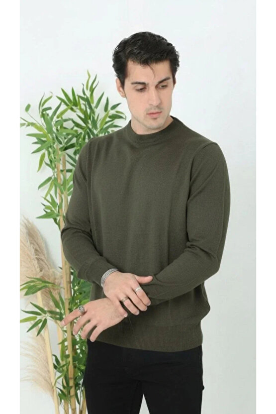 Erkek Bisiklet Yaka Triko Kazak yumuşak dokulu Pamuklu ince Dokuma, uzun kollu Rahat Regular kalıp -