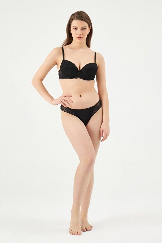 Linda Badem Yarı Push Up Sütyen Takımı Yeni Sezon (1 Adet Ekonomik)