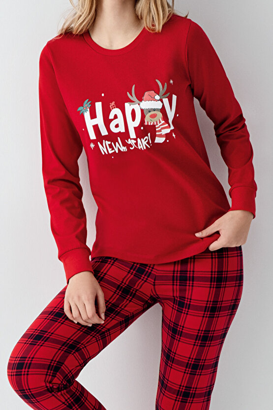 Kadın Kırmızı Pijama Takımı