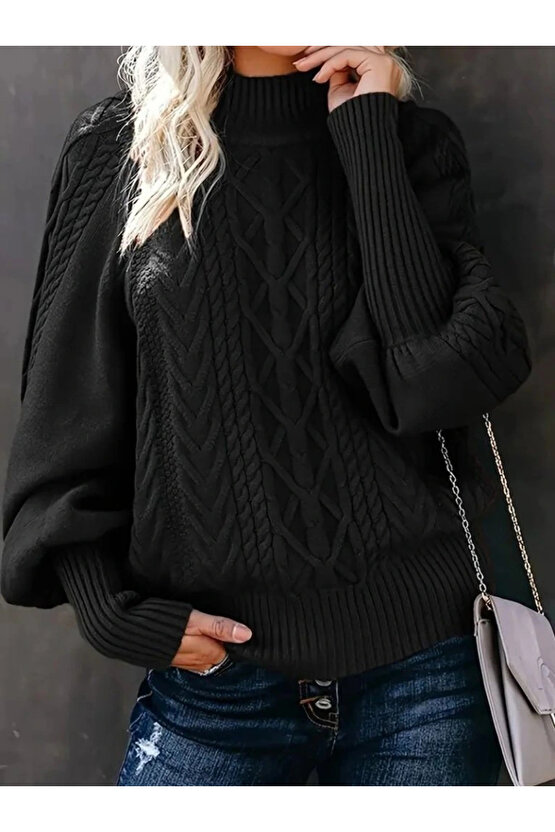 Kadın Uzun Kollu Balıkçı Yaka Triko Kazak