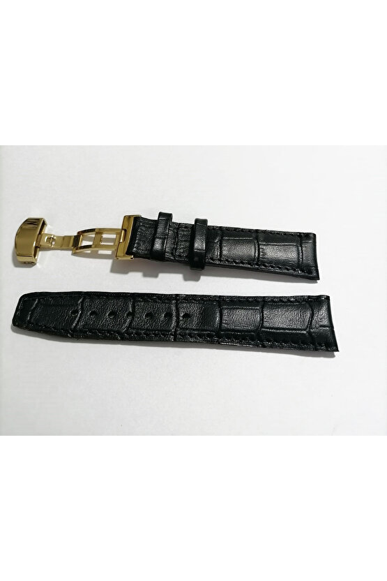 &Hertür Saate &Uygun  Kelebek  Toka  24 MM  siyah kordon   (191 ) altın    toka