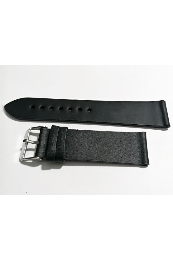 Greyzi Deri Fosil&Her Saate  Uygun Saat Kordonu 24  mm Siyah