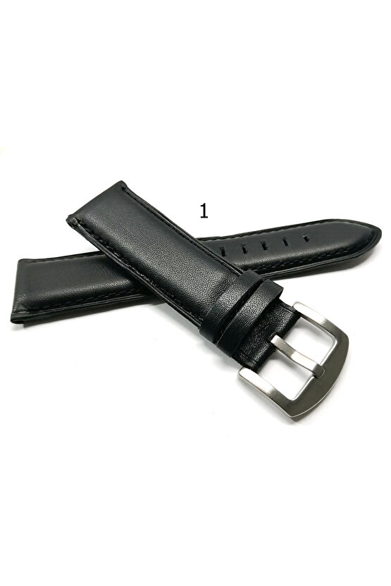 Hakiki Deri her markaya  uygun 24  mm siyah  deri saat kordonu   1 no