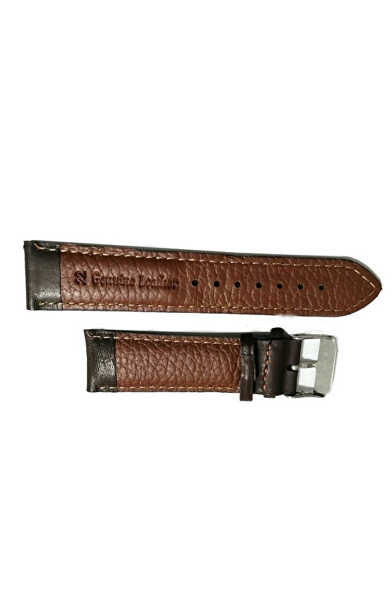 Hakiki Bombeli Kahverengi Dana Deri Saat Kordonu 22 Mm Kahverengi 39