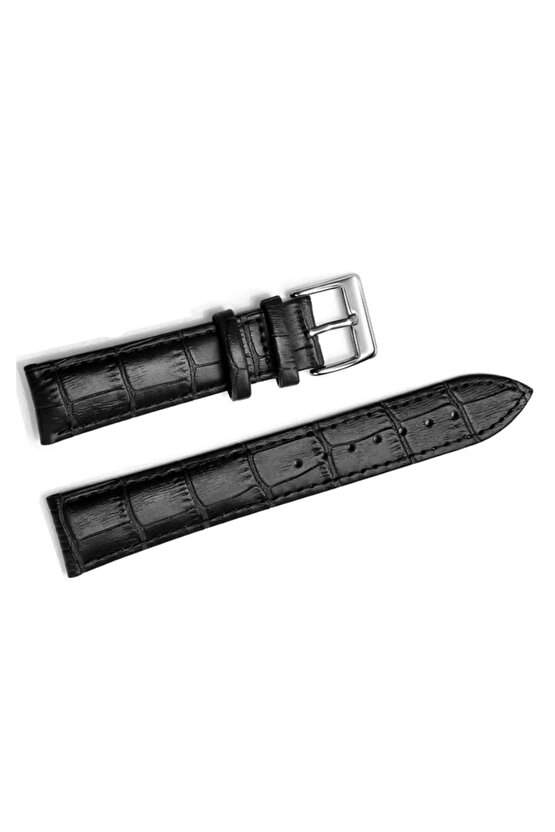 Seiko Saat Uyumlu 22 Milim Croco Siyah Renk Deri