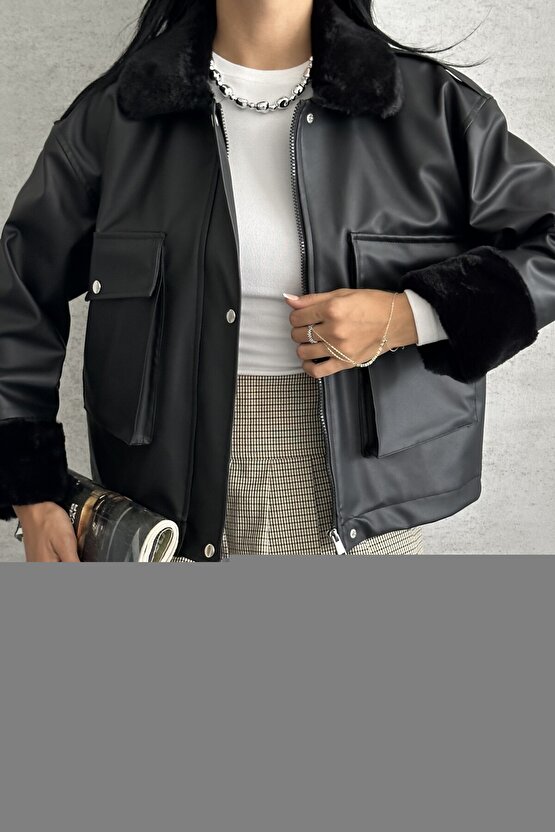 Kadın Yüksek Bel Yandan Leopar Desen Detaylı Dalgıç Tayt