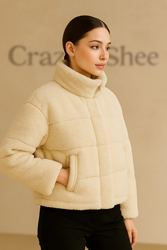 Peluş Yumuşak Kumaş Kabartma Mont