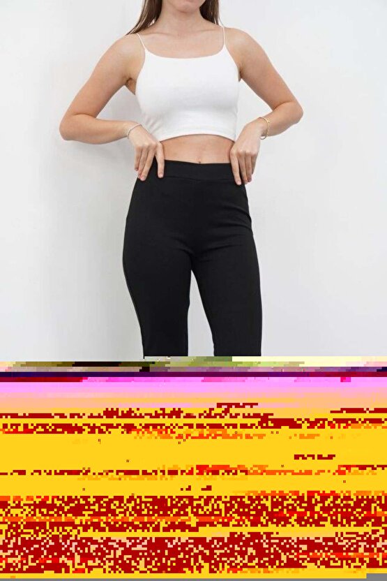 Kadın Yüksek Bel Krep Kumaş Bol Paça Pantolon