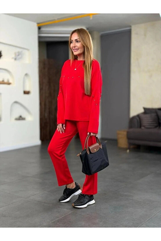 Kadın Inci Detay Modal Kumaş Ikili Takım