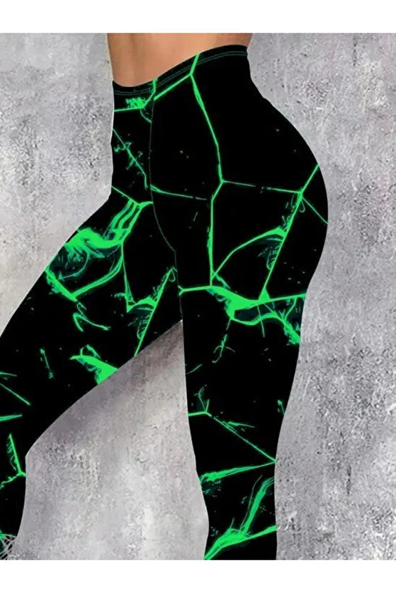 Kadın Yüksek Bel Renk Detaylı Dalgıç Tayt