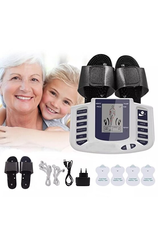 Mnnpazar 8 Pedli Elektronik Masaj Aleti Ve Terlikli Fizik Tedavi Cihazı