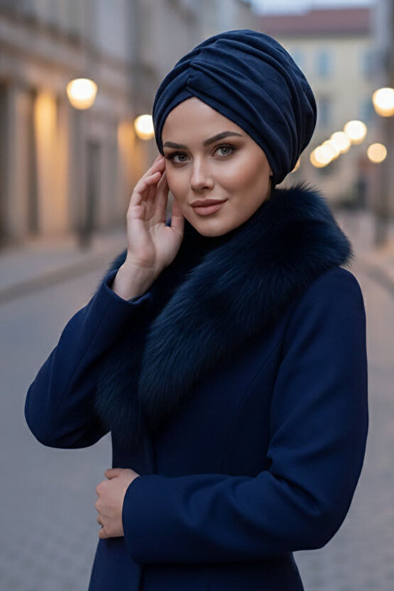 Lacivert Büzgülü Salaş Bone