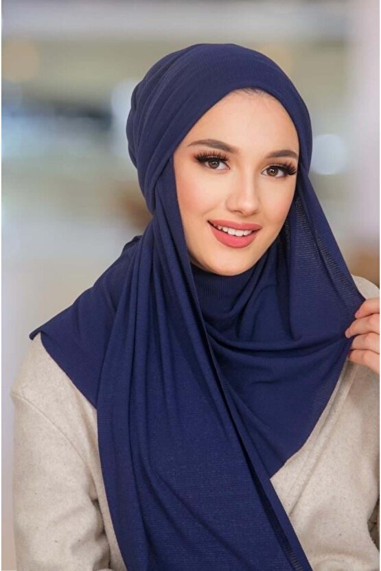 Lacivert Kelebek Bone Şal