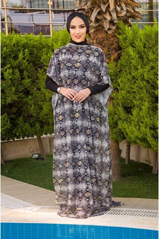 Yılan Derisi Desenli Tesettür Pareo