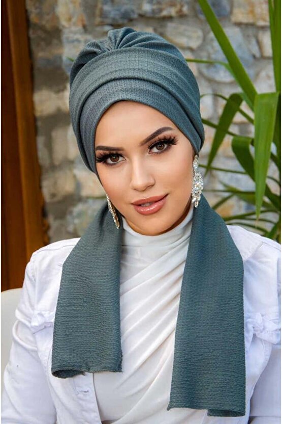 Nefti Yeşil Krınkıl Atkılı Bone