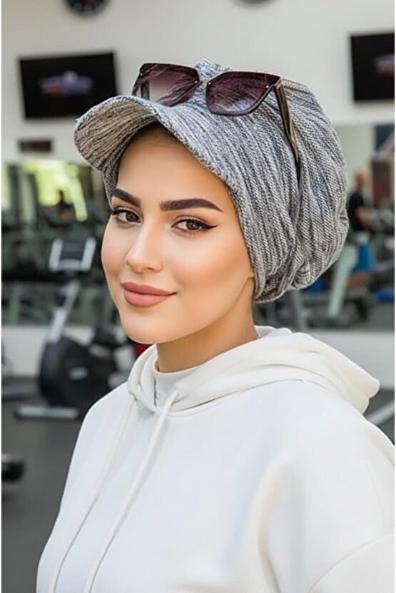 Kot Desen Tesettür Şapka Bone