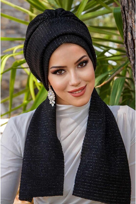 Siyah Fitilli Atkılı Bone