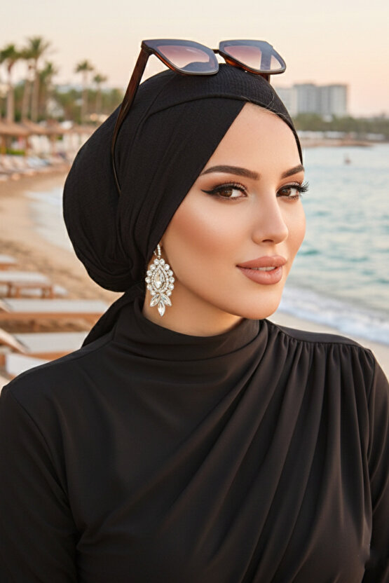 Siyah Çapraz Deniz - Havuz Bonesi