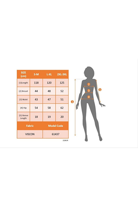 Kısa Kollu V Yakalı Maksi Boy Viskon Kadın Elbise