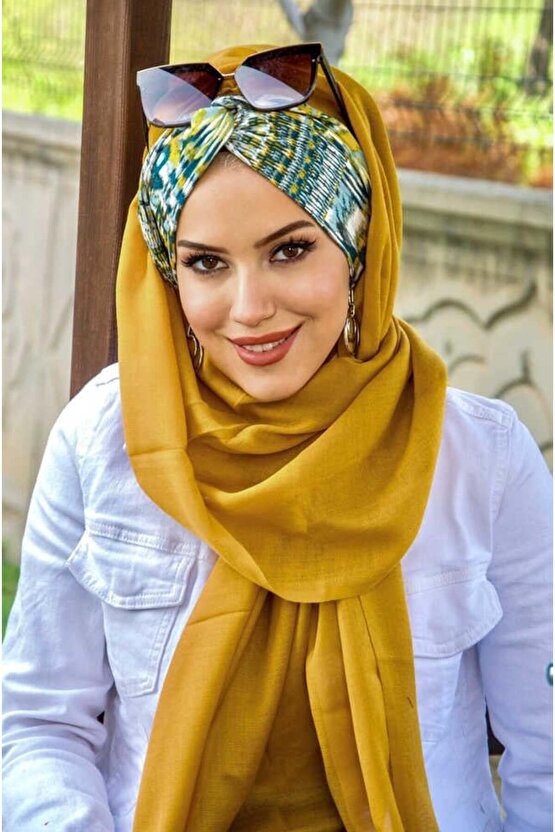 Hardal Desenli Burgu Hazır Şal