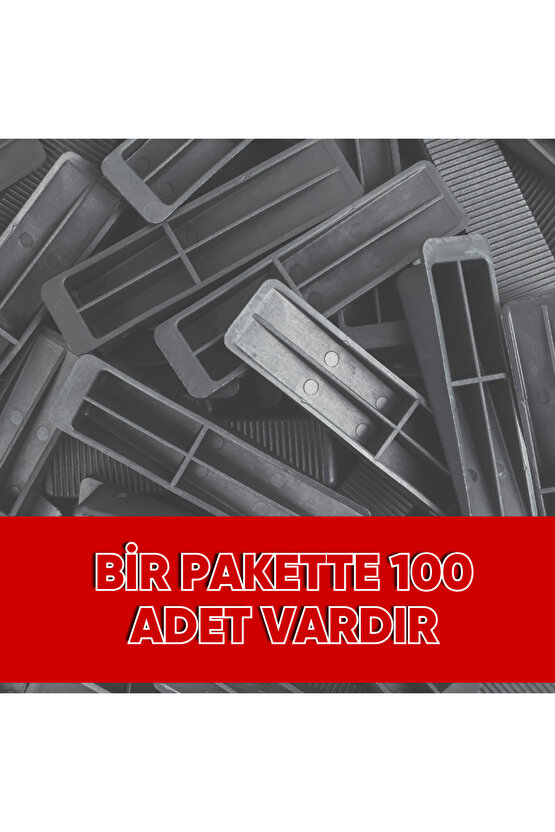 Fayans Seramik Seviye Tespit Derz Artısı Derz Klips Sabitleme Takozu 100 Adet