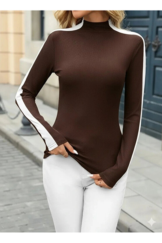 Kadın Uzun Kollu Balıkçı Yaka Kaşkorse Bluz